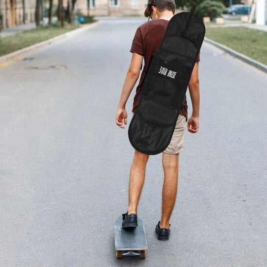 Borsa per Skateboard - Dimensioni 31/32 pollici - Cinturino Regolabile - Tasca Interna - Chiusura a Ritaglio Posteriore - Resistente ai Colpi - Borsa da Ciclismo