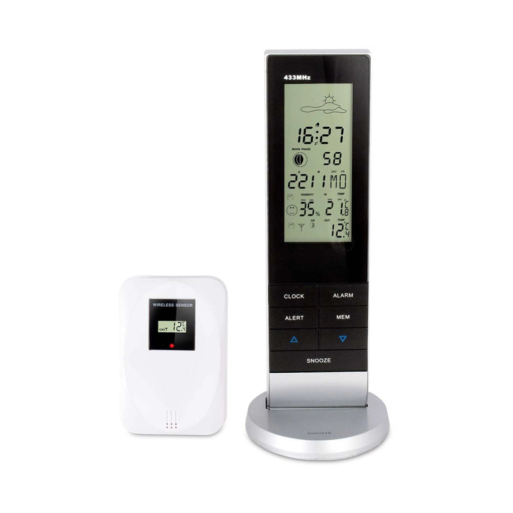 Stazione meteorologica con sensore wireless Modello WS-1150 Nero / Argento Alecto