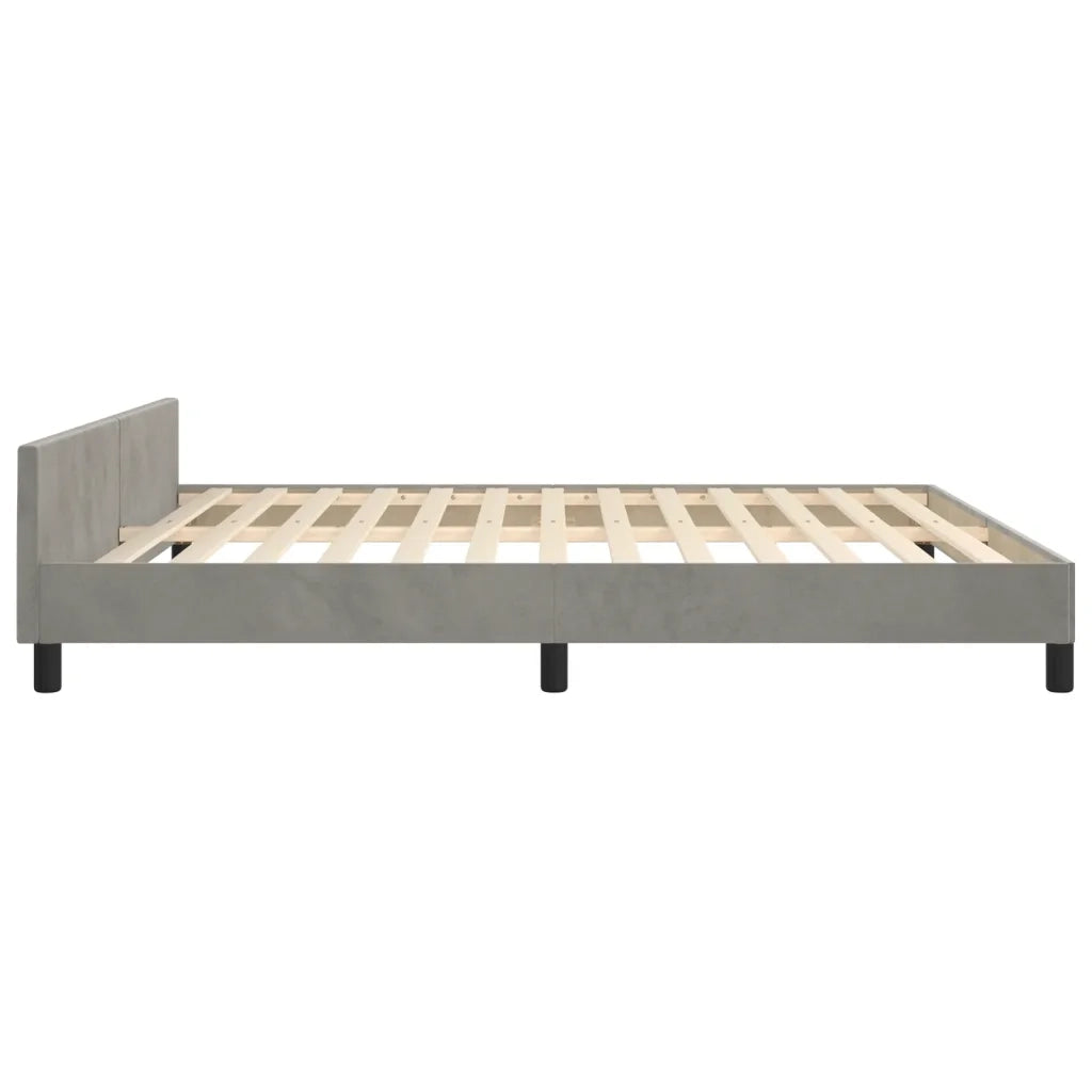 Giroletto con Testiera-Struttura Letto con testiera Grigio Chiaro 180x200 cm in Velluto 252529