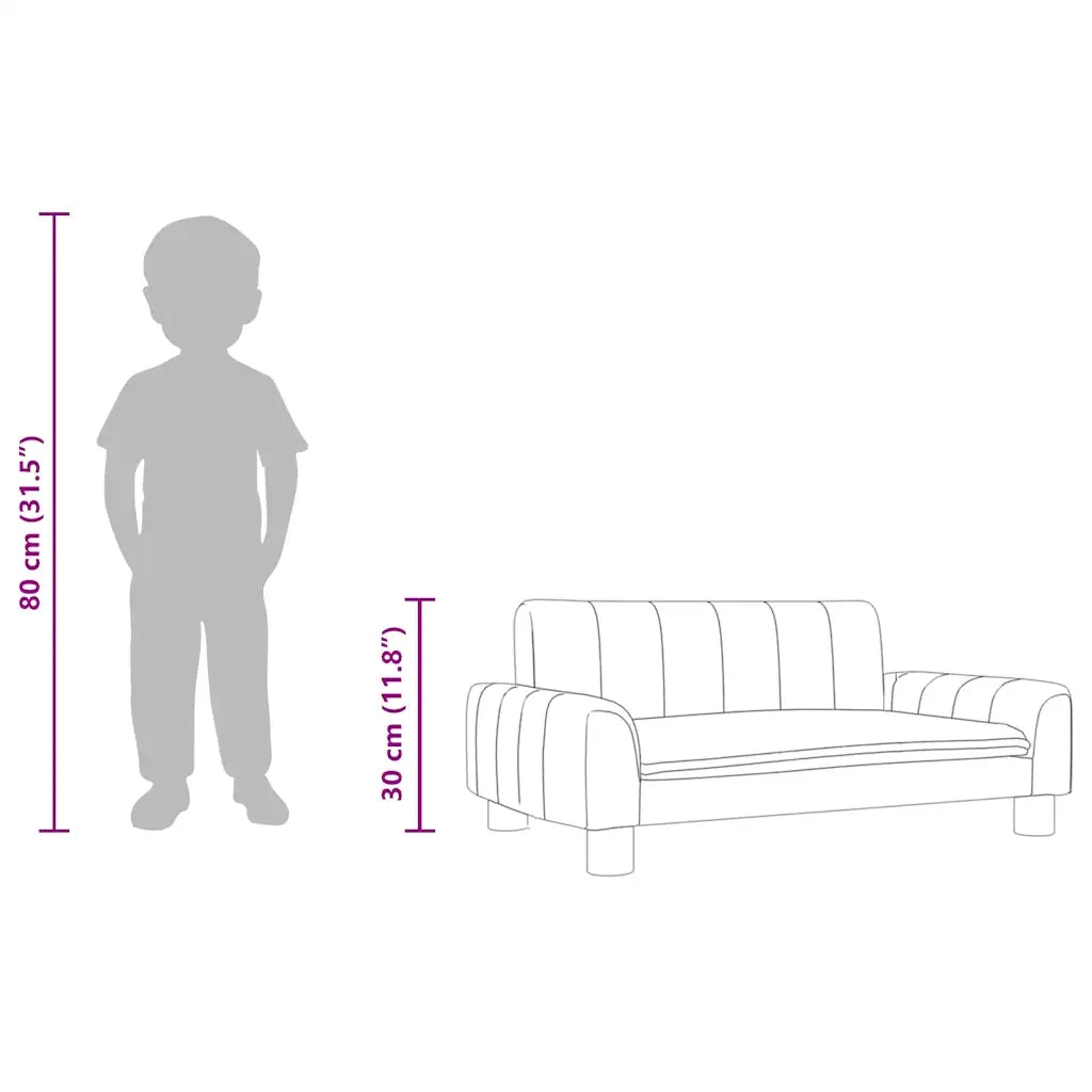 Divano per Bambini-Sofa-Divanetto Grigio 70x45x30 cm in Similpelle 588105