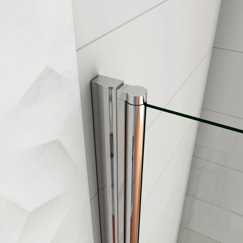 WALK IN Parete Doccia Movibile Pivotante 85x187 cm in Vetro 6 mm Trasparente Temperato Anticalcare Telaio Cromato Lucido