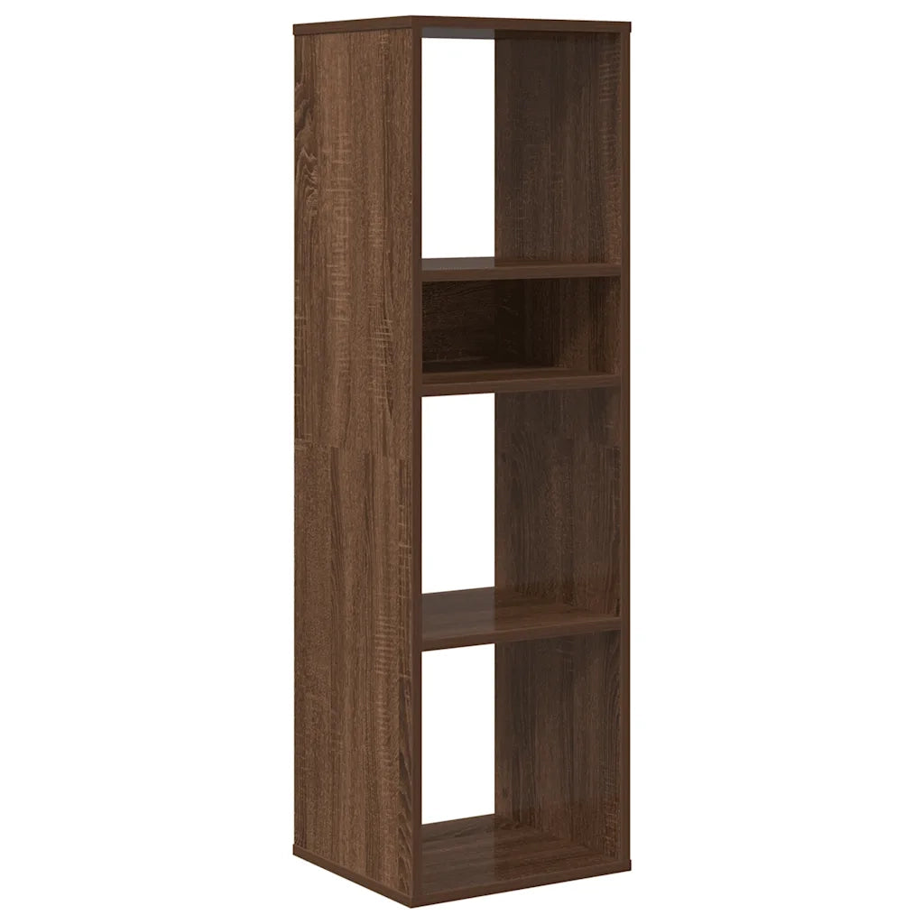 Libreria-Scaffale per Libri-Mobile di Stoccaggio Rovere Marrone 34x31x112 cm in Legno Multistrato