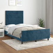 Giroletto senza Materasso Blu Scuro 120x190 cm Velluto