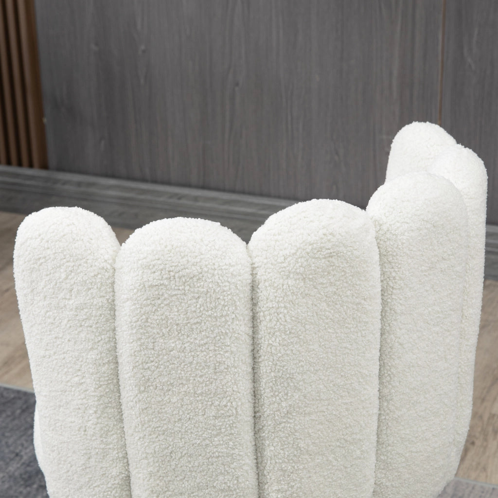 Set 2 Sgabelli Alti da Bar ¨C Xylo ¨C Tessuto Effetto Boucl¨¦ Crema e Struttura Nera 65cm