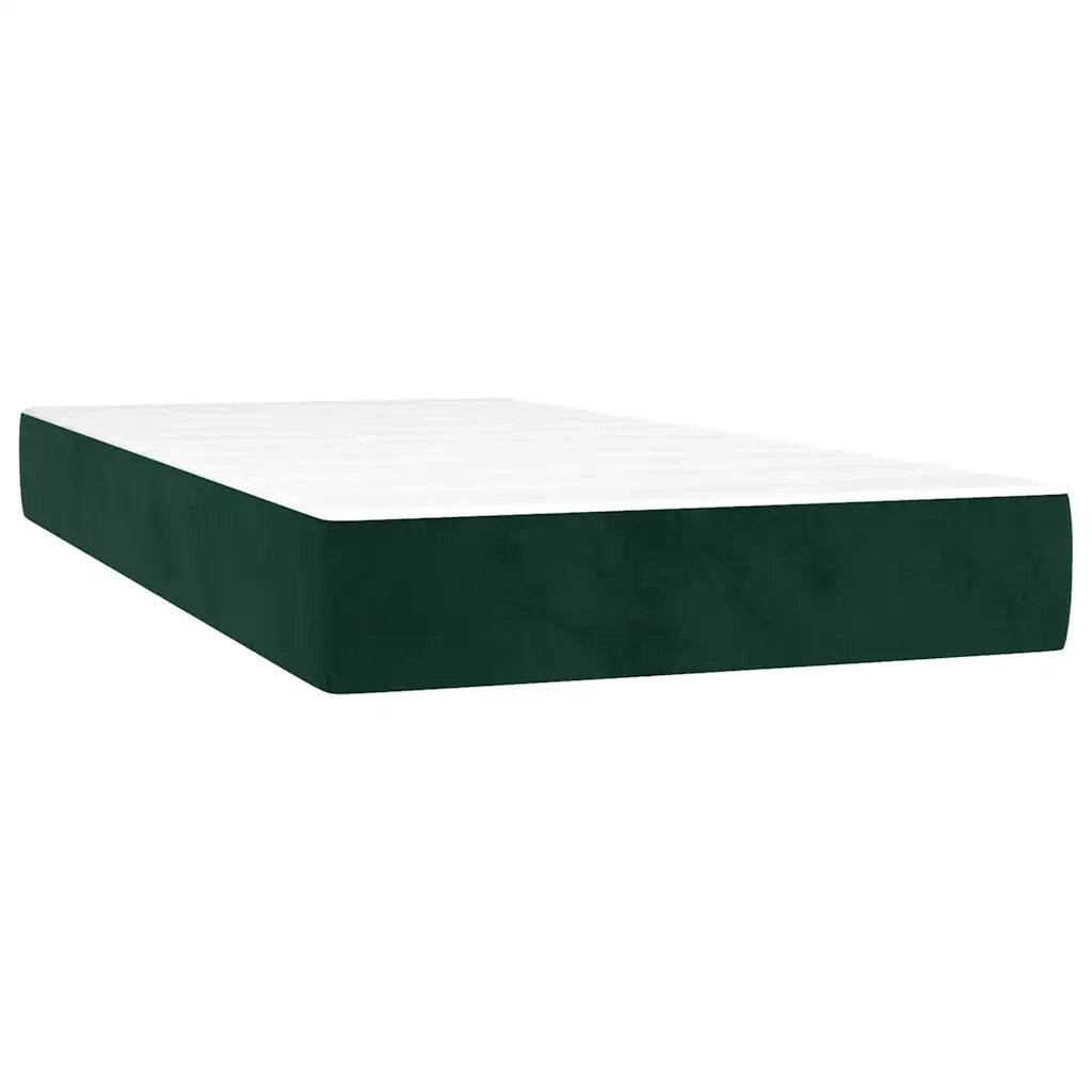 Giroletto a Molle con Materasso Verde Scuro 90x190 cm Velluto 3131054