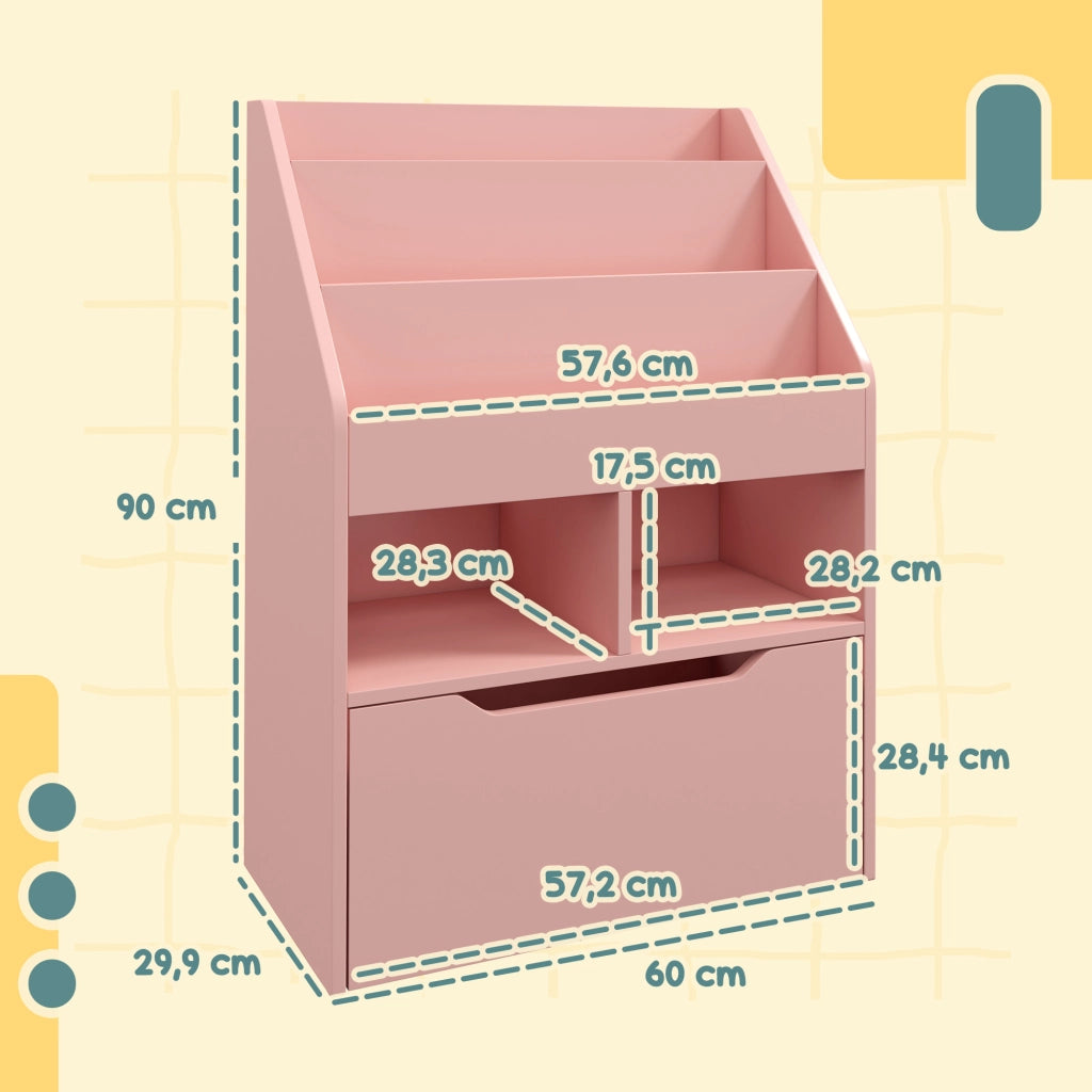 Libreria con cassetto e ripiani ¨C Xylo ¨C Legno rosa 3 livelli