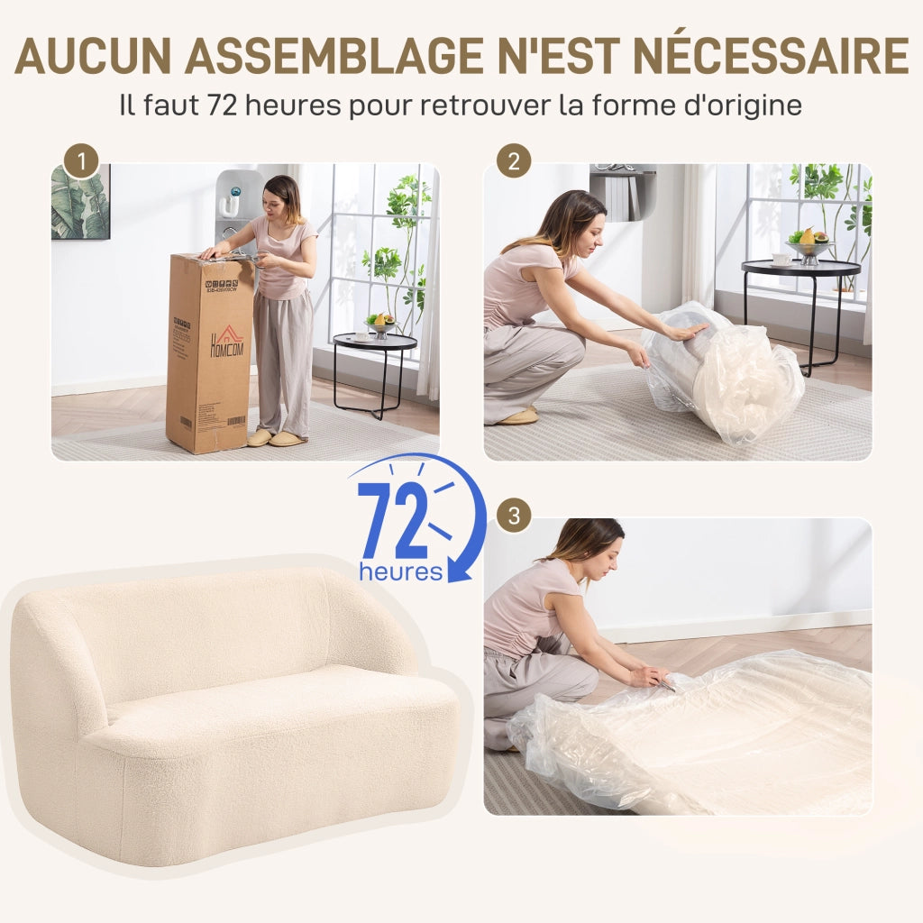 Divano 2 posti in tessuto beige ¨C Minimal ¨C 142 cm