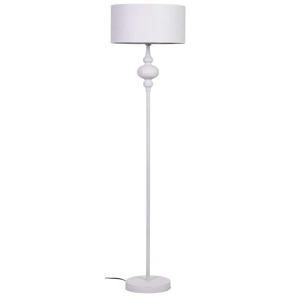 Lampada da terra in metallo bianco 40x40x154h cm