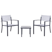 Set da bistrot in acciaio grigio a 2 posti con tavolino da caffè Stile industriale moderno Balcone