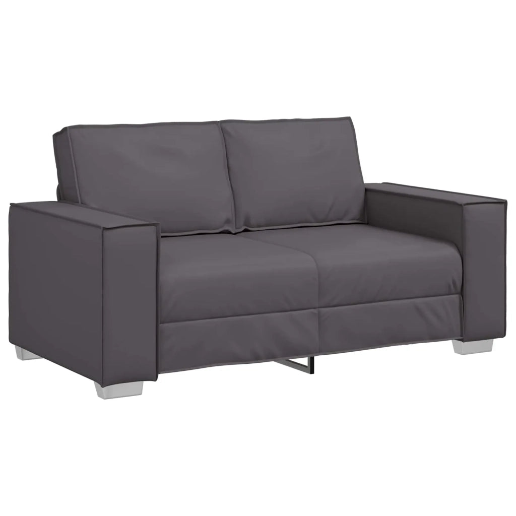 Divano a due posti Grigio 160 cm Pelle Sintetica 4105047
