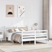 Giroletto con Testiera senza Materasso-Struttura Letto Bianco 140x200 cm 711069