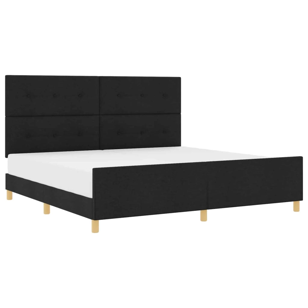 Struttura del letto con testiera Nero 200 x 200 cm Tessuto