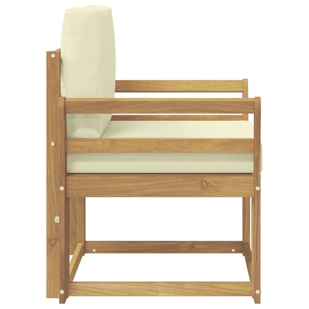 2 Pezzo Set di divani da esterno Poliestere Bianco e Crema 3438974
