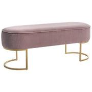 Panca imbottita rosa con gambe in metallo dorato glamour soggiorno camera da letto