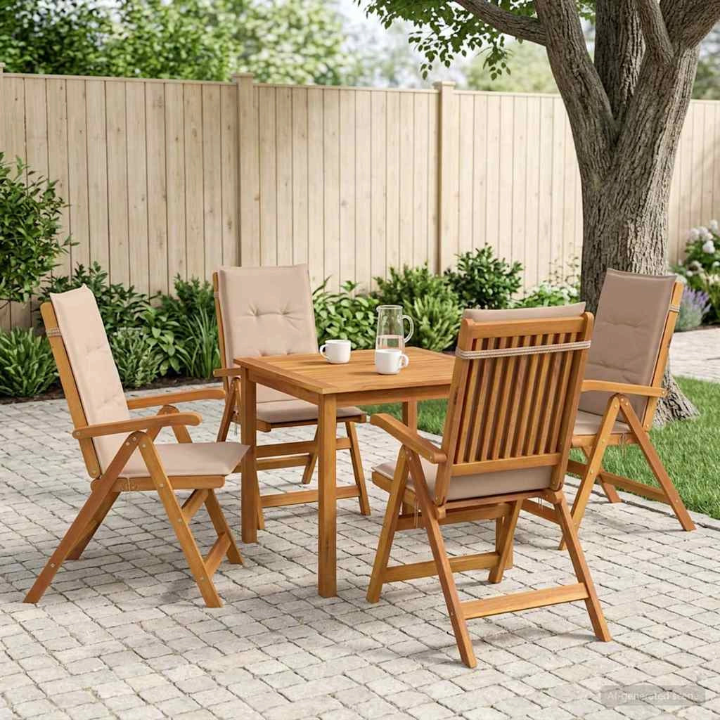 Set da pranzo da giardino 5 pezzi Naturale 3434599