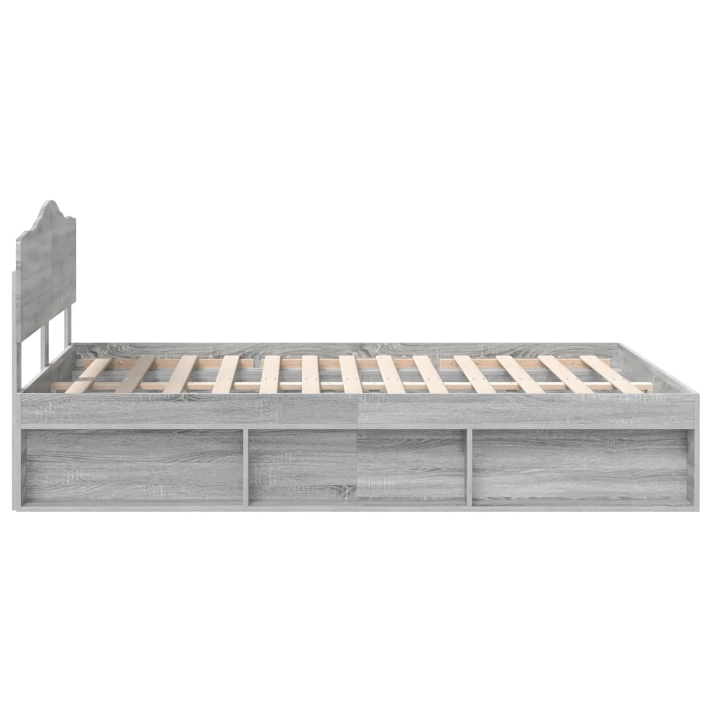 Struttura del letto Grigio Sonoma 140 x 190 cm Pino massello 3412903