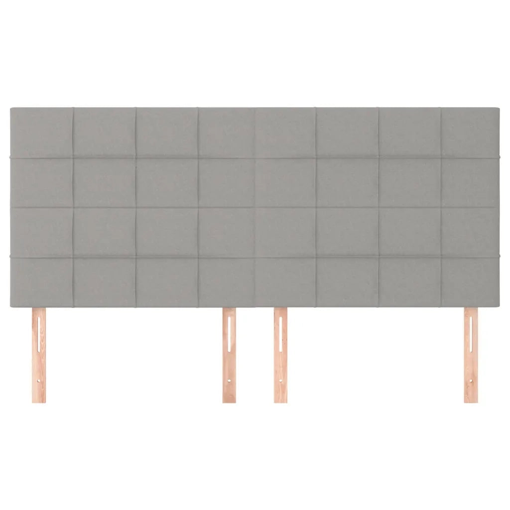 Testiera | Testata Grigio Chiaro 180x5x118/128 cm Tessuto
