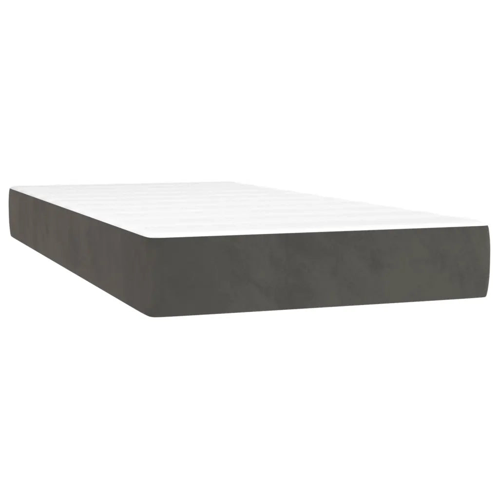 Giroletto a Molle con Materasso Grigio Scuro 90x190 cm Velluto 3129304