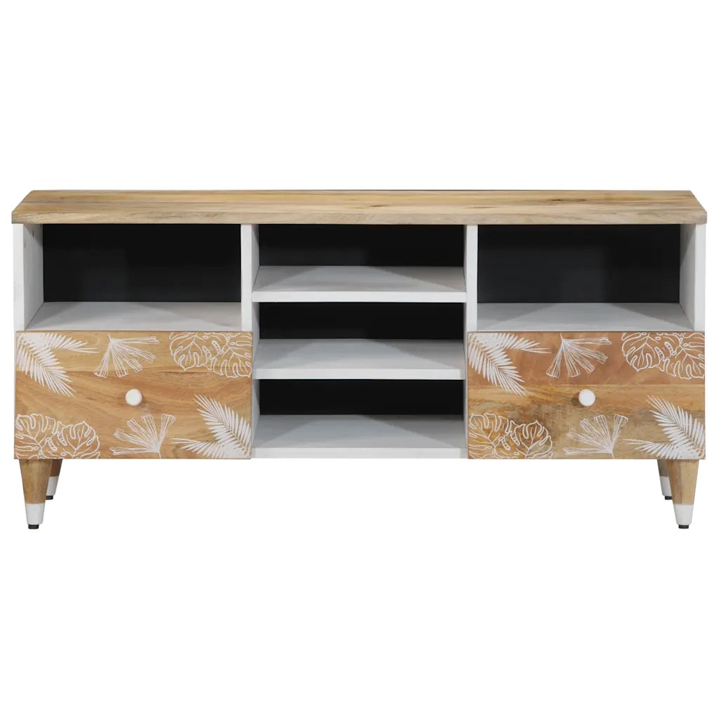 Mobile TV | Armadietto TV | Mobile Porta TV 100x33,5x46 cm in Legno Massello di Mango