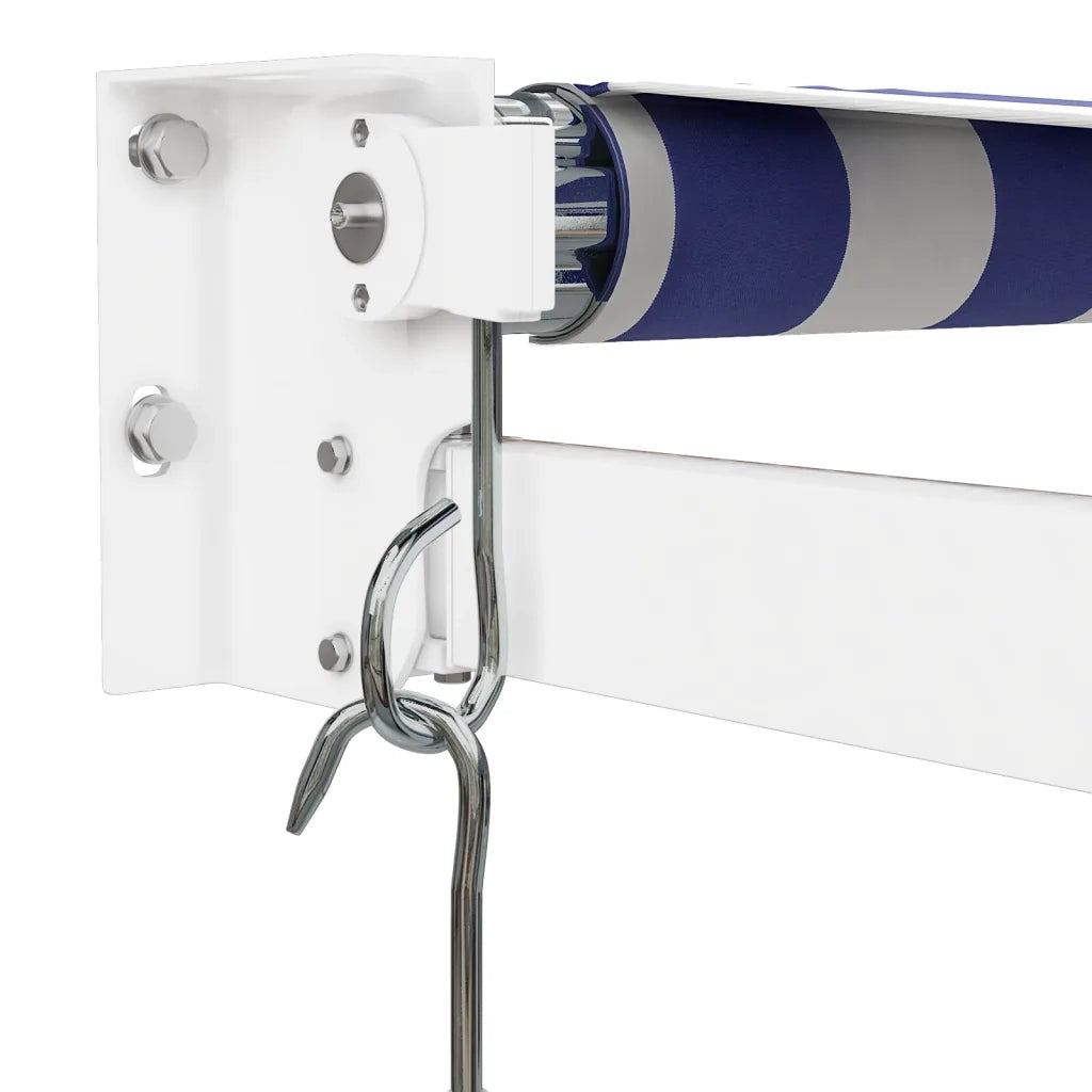 Tenda Sole Retrattile-Tenda parasole per balcone Blu e Bianca 3x2,5 m Tessuto e Alluminio 127141
