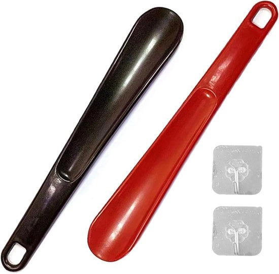 Set di pennelli da pavimento - mini e retrattili - 2 pezzi - rosso/nero