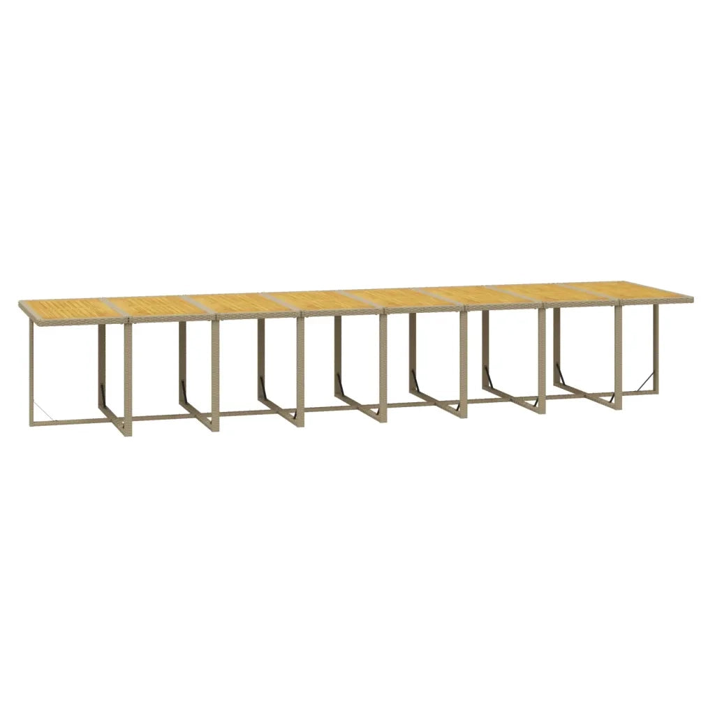Set da Pranzo per Giardino 21pz con Cuscini in Polyrattan Beige 3095690