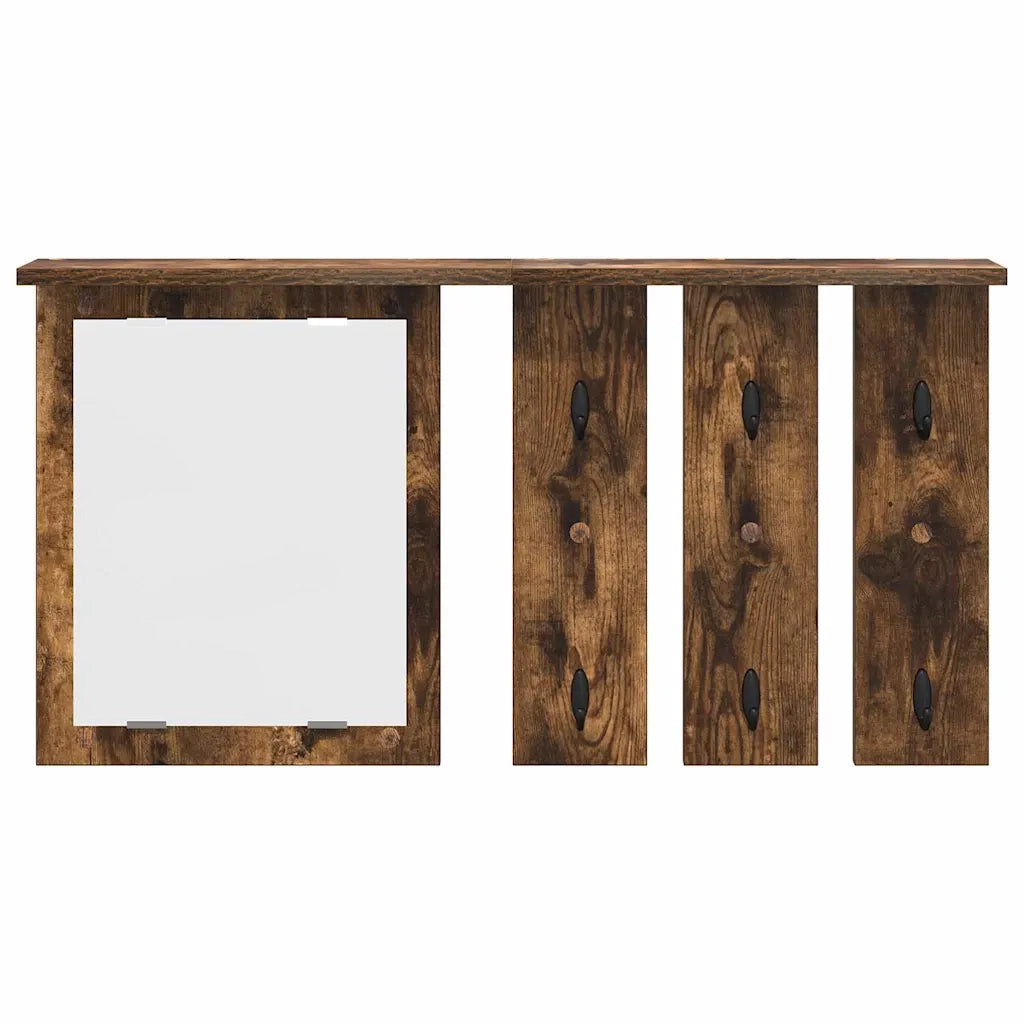 Appendiabiti a muro con lo scaffale Rovere fumo 85 x 10 x 45 cm 874487