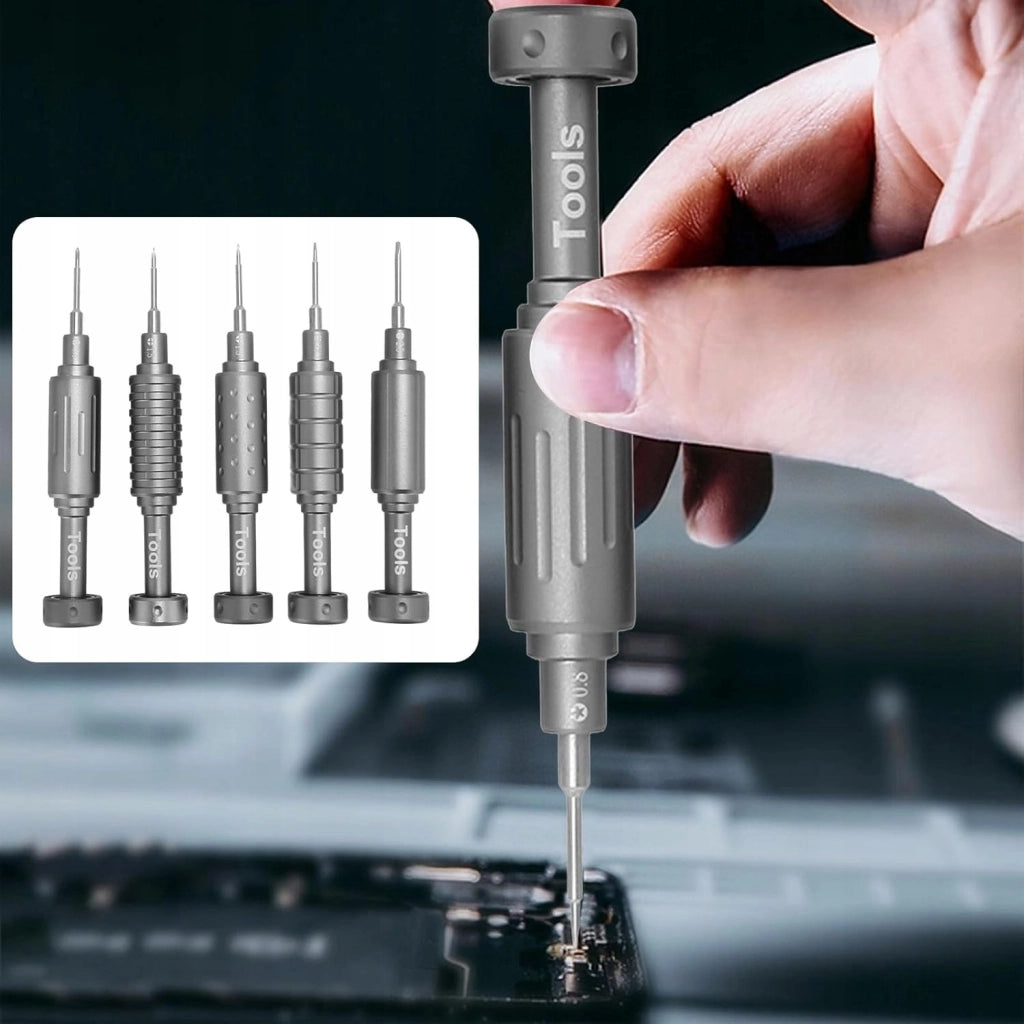 Set di Cacciaviti di Precisione Magnetici – Alta Qualità, 6 Pezzi | Alluminio, Punta Magnetica, Impugnatura Antiscivolo