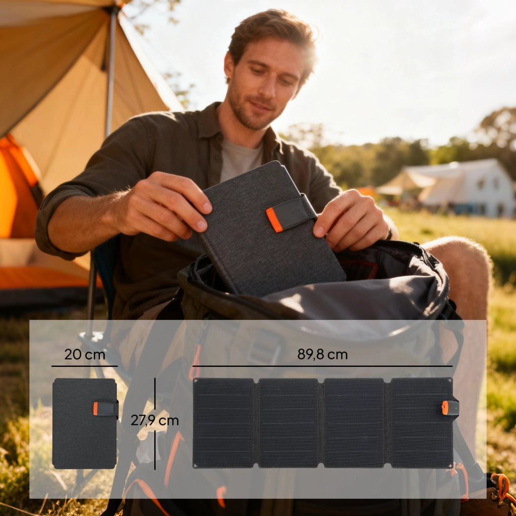 Pannello Solare Portatile Pieghevole 36W IP67 ¨C Minimal ¨C 89,8x27,9x1 cm Grigio