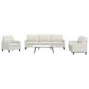 Set di Divani 4 pz con Cuscini Crema in Velluto