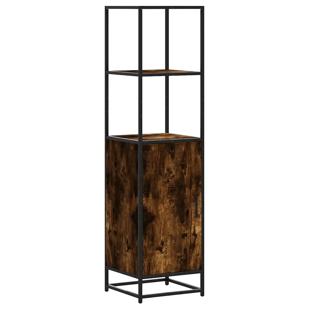 Credenza-Buffet-Armadio da cucina Rovere Fumo 35,5x35x139 cm Legno Multistrato Metallo 167859