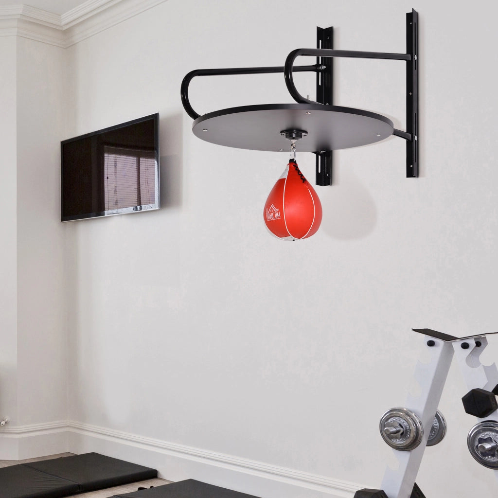 Sacco da boxe con supporto a muro girevole ¨C zephmum ¨C Nero e rosso 60x73x80 cm