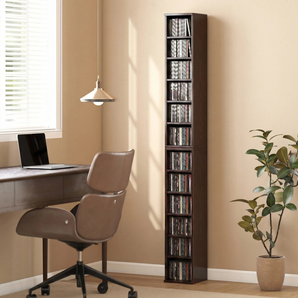 Armadio a colonne per CD e DVD ¨C Minimal ¨C marrone 21x22,5x88,5 cm