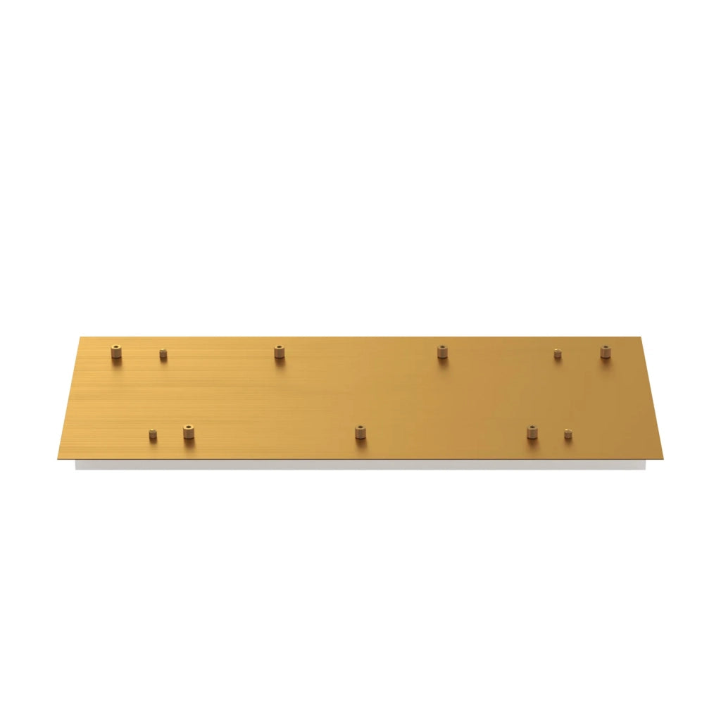 Rosone Rettangolare Metallo Ottone Satinato 7 Fori 75X35Cm