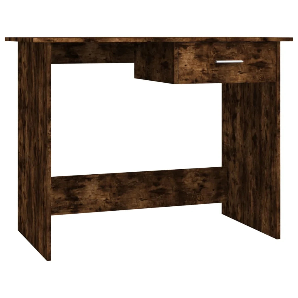 Scrivania da ufficio postazione di lavoro mobile per computer studio rovere affumicato 100 x 50 x 76 cm legno ingegnerizzato marrone 02_0023564