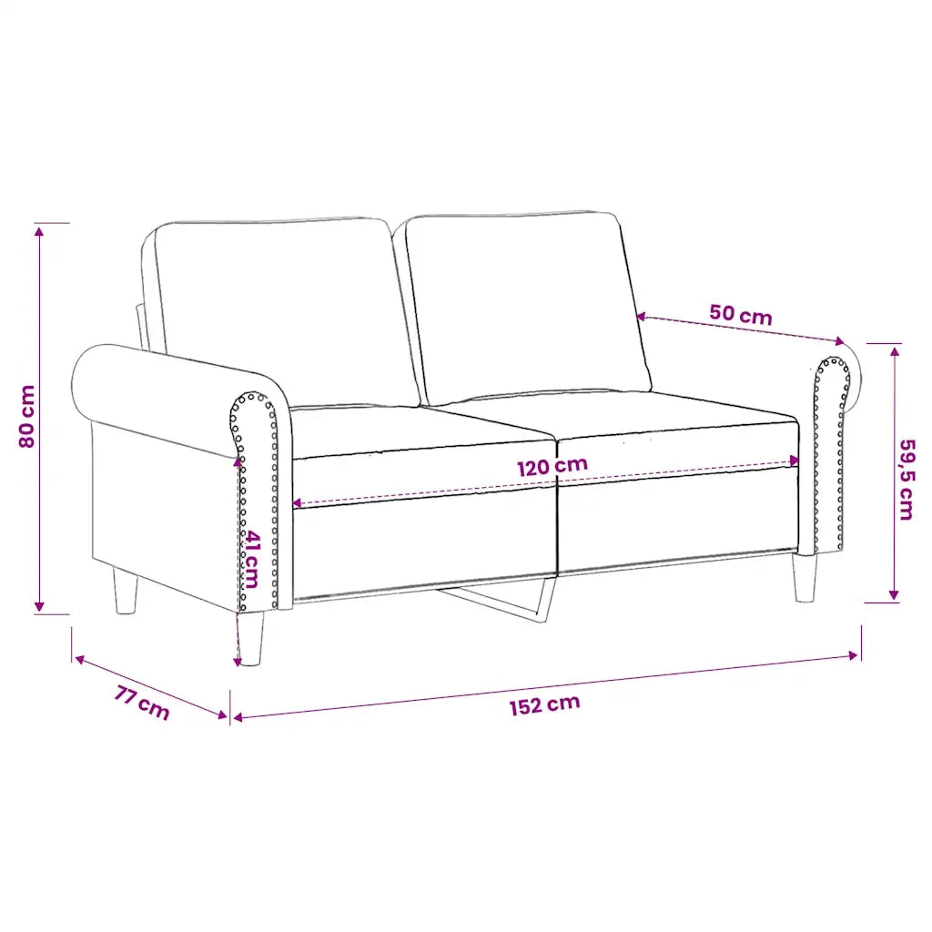 Divano a 2 Posti-Sofa 2 Posti Blu 120 cm in Velluto 448201