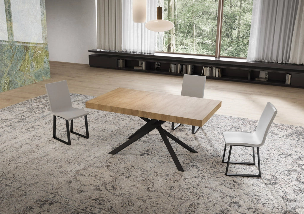 Tavolo allungabile 160/264x90 cm Niket quercia natura gambe antracite