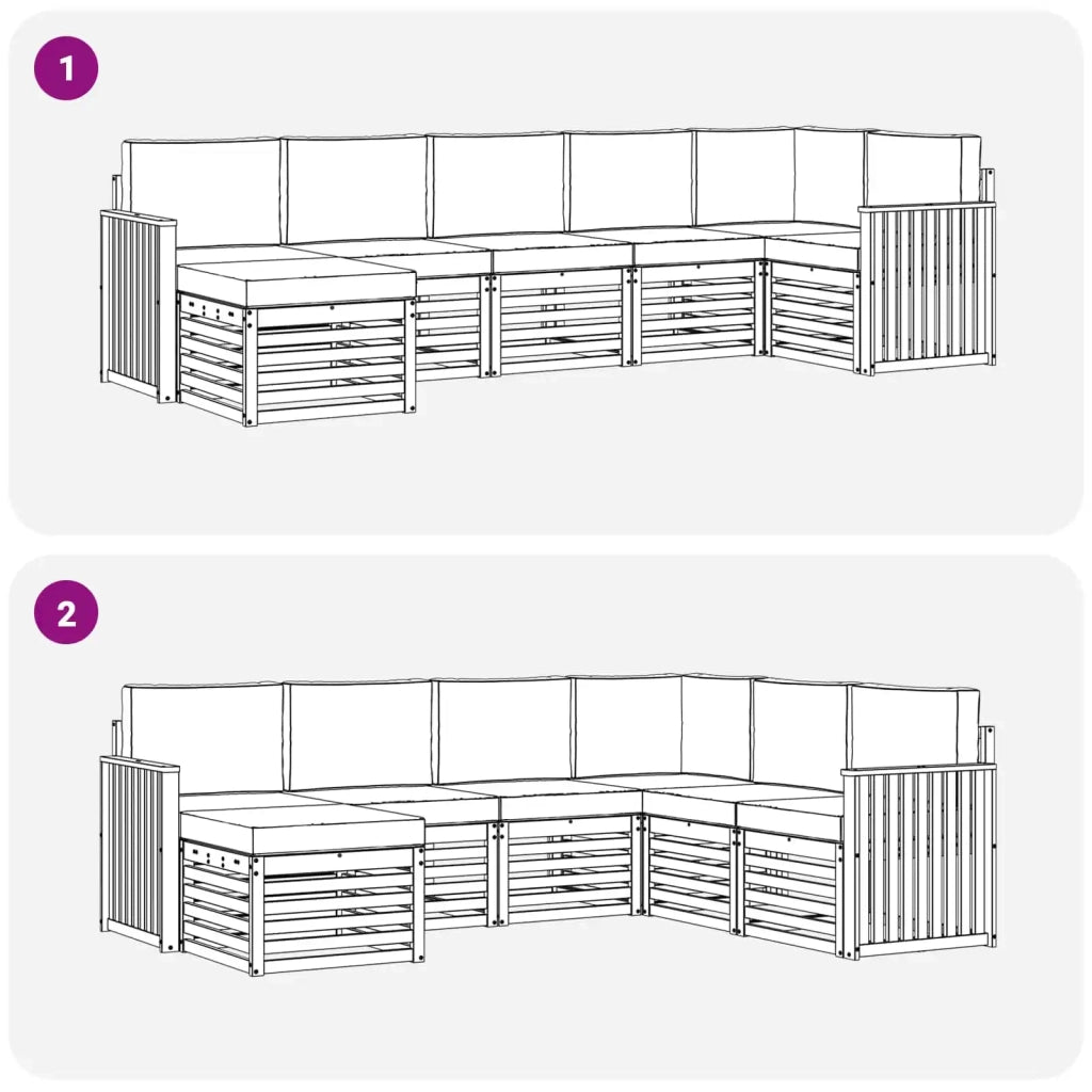 Set di divani da esterno 7 pcs Bianco e Antracite 3392192