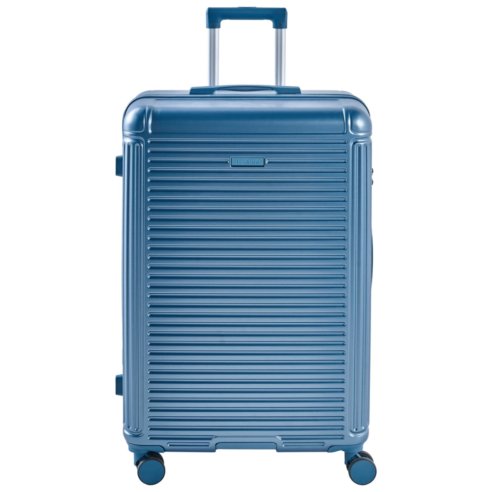 Set di 3 valigie blu in materiale sintetico con ruote silenziose in ferro e cerniera antifurto 3 misure Lucchetto TSA Comodità