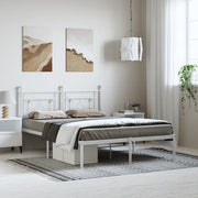 Giroletto con Testiera Metallo Bianco 150x200 cm 374390