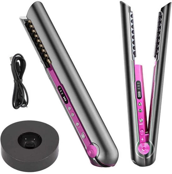 Stilettang da Condizionamento – Mini 2-in-1 Stile & Raffreddare – Caricabile via USB-C – Doppia Tensione – Grigio – Ideale per Capelli Fini, Sottili e Rigidi