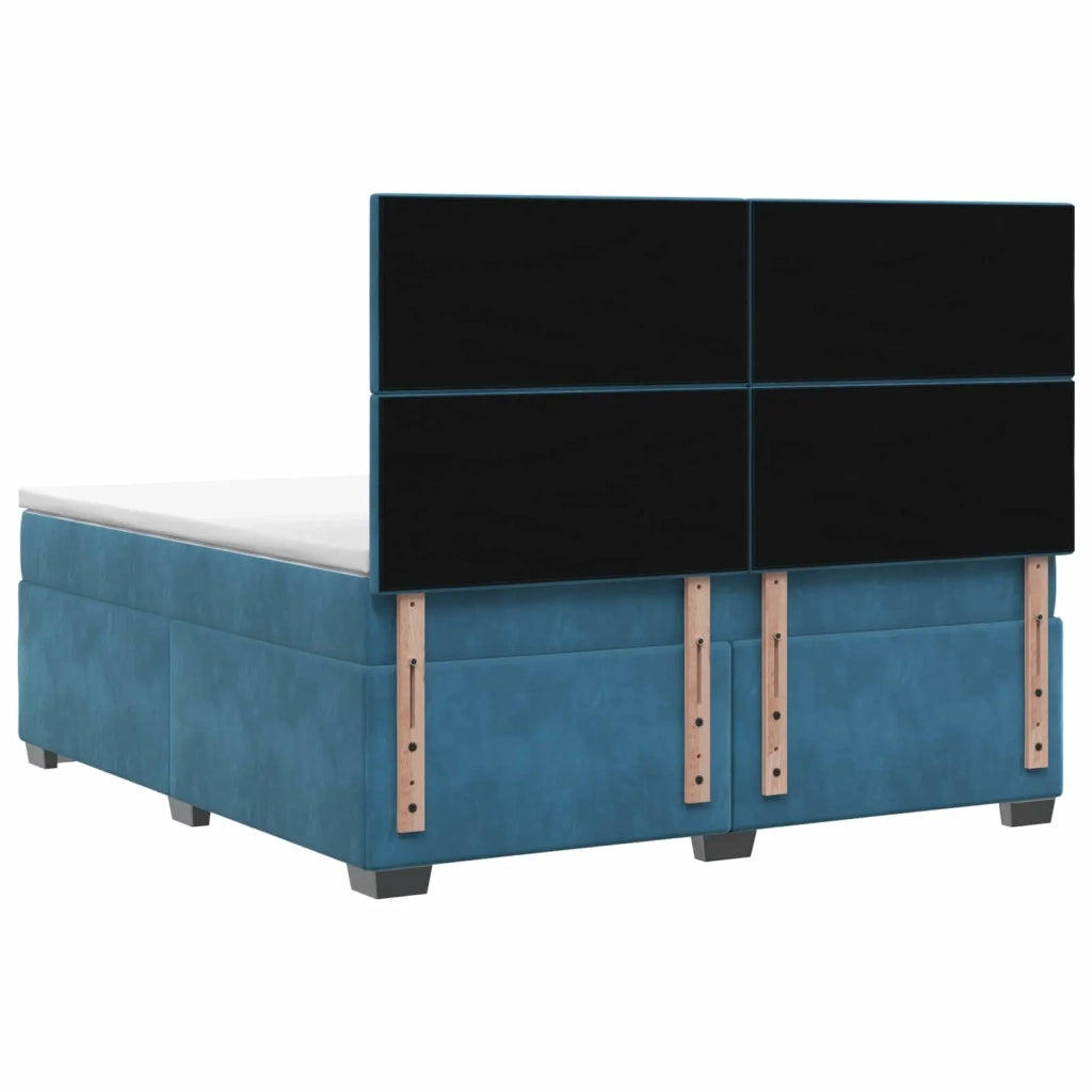 Letto box spring con materasso Blu 180 x 200 cm Velluto 3455166