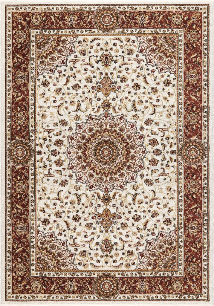 Tappeto BABIL cm.200x290 disegno classico orientale colore crema e rosso