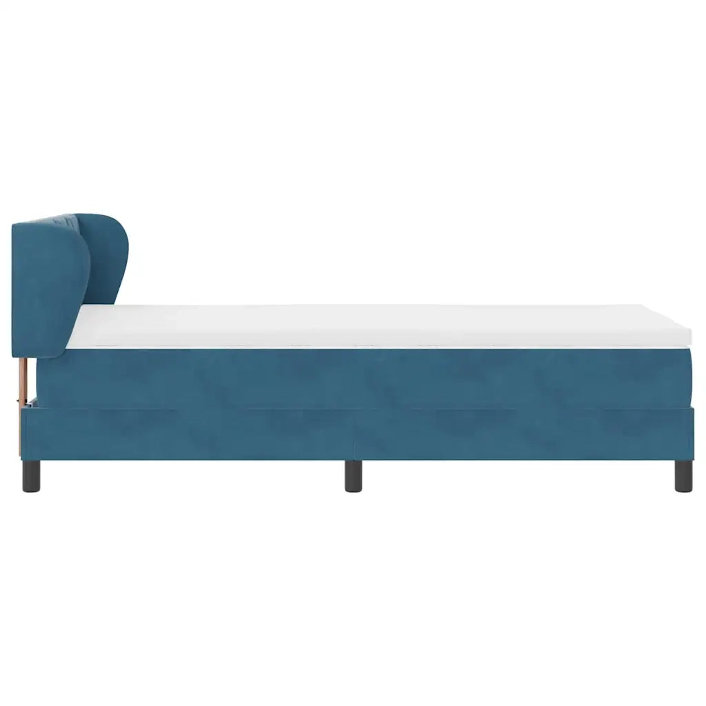 Letto a molle con testiera Blu scuro 100 x 200 cm Velluto 3340434