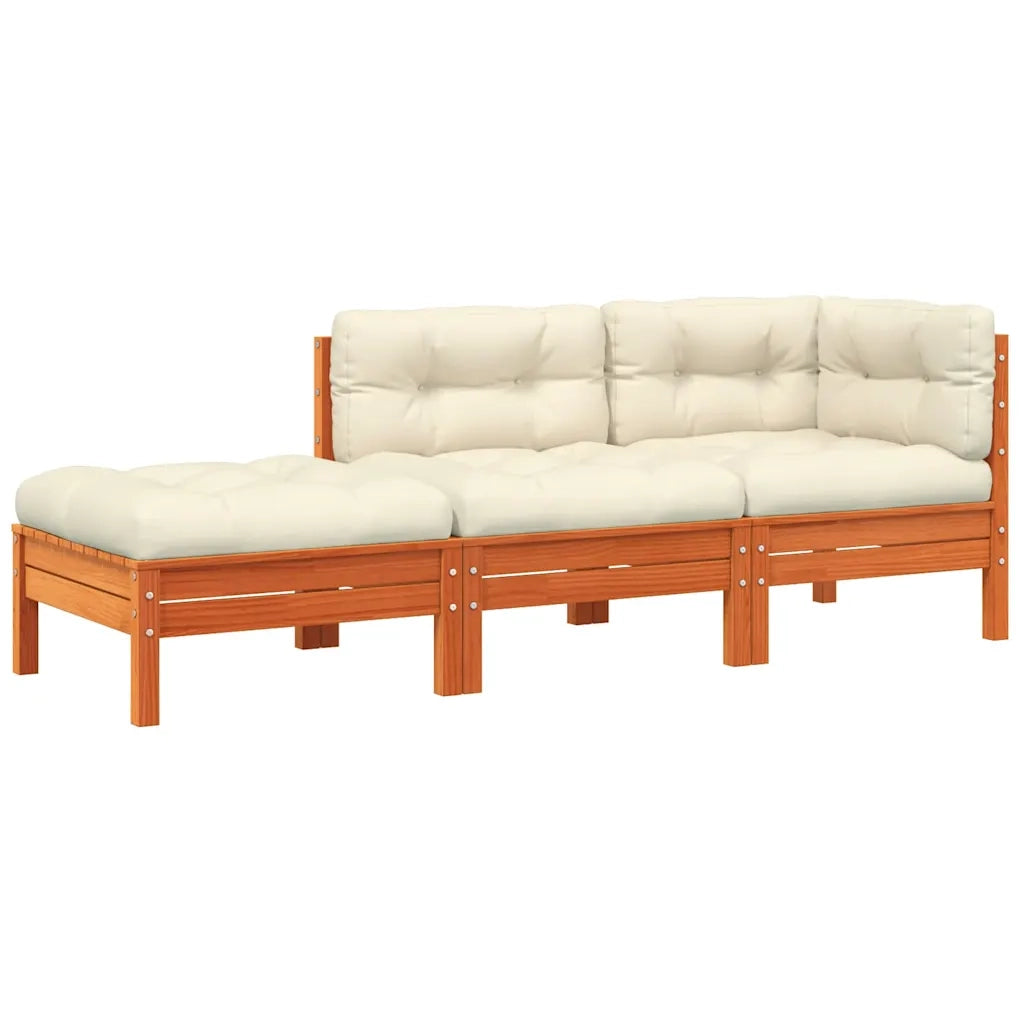 Divano da Giardino con Cuscini e Poggiapiedi 3 Posti-Sofa da Giardino-Divano da esterno 969944