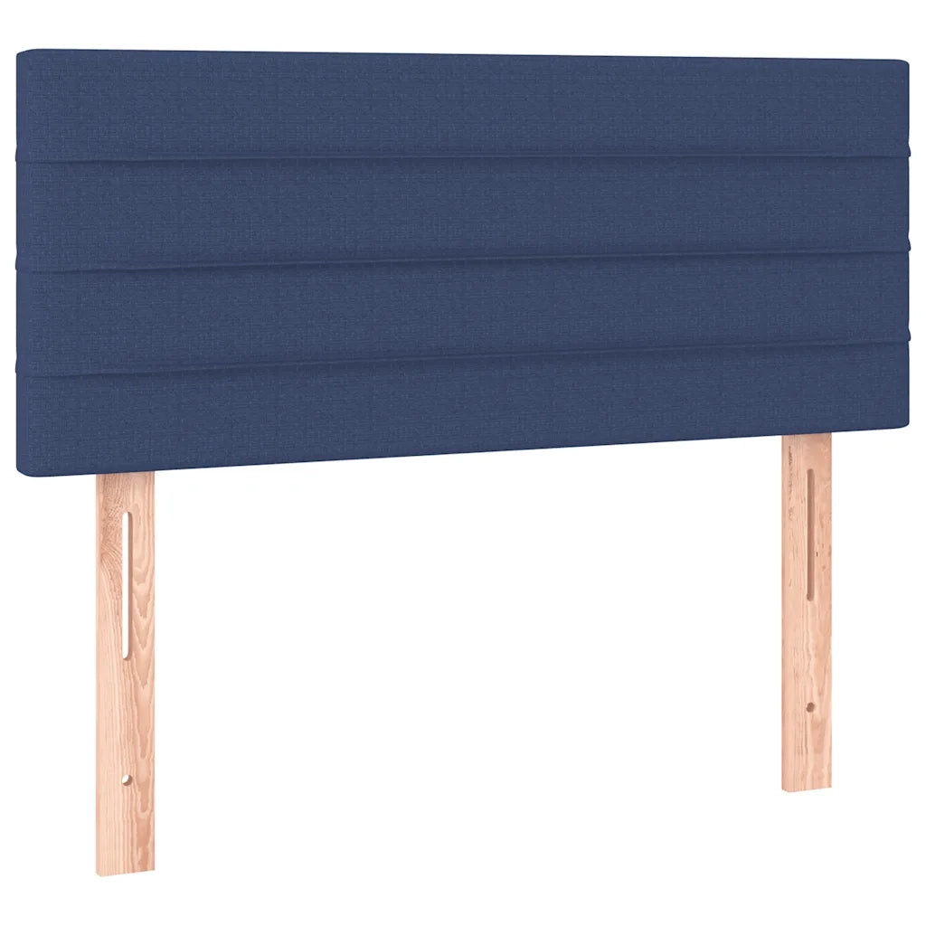 Letto singolo | Letto per adulti | Giroletto a Molle con Materasso Blu 90x190 cm in Tessuto