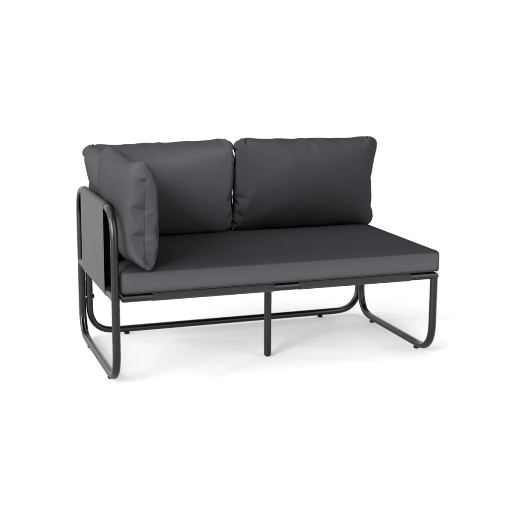 Divano da giardino a 2 posti 116 x 65 x 59 cm resistente alle intemperie atmosfera accogliente metallo grigio 20_0011001