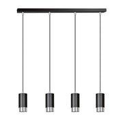 Lampadario Emibig Fumiko metallo 4xGU10 nero/cromo regolabile