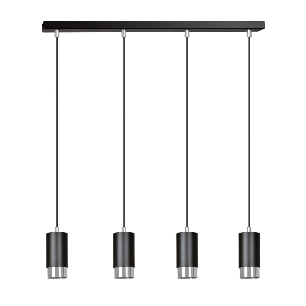 Lampadario Emibig Fumiko metallo 4xGU10 nero/cromo regolabile
