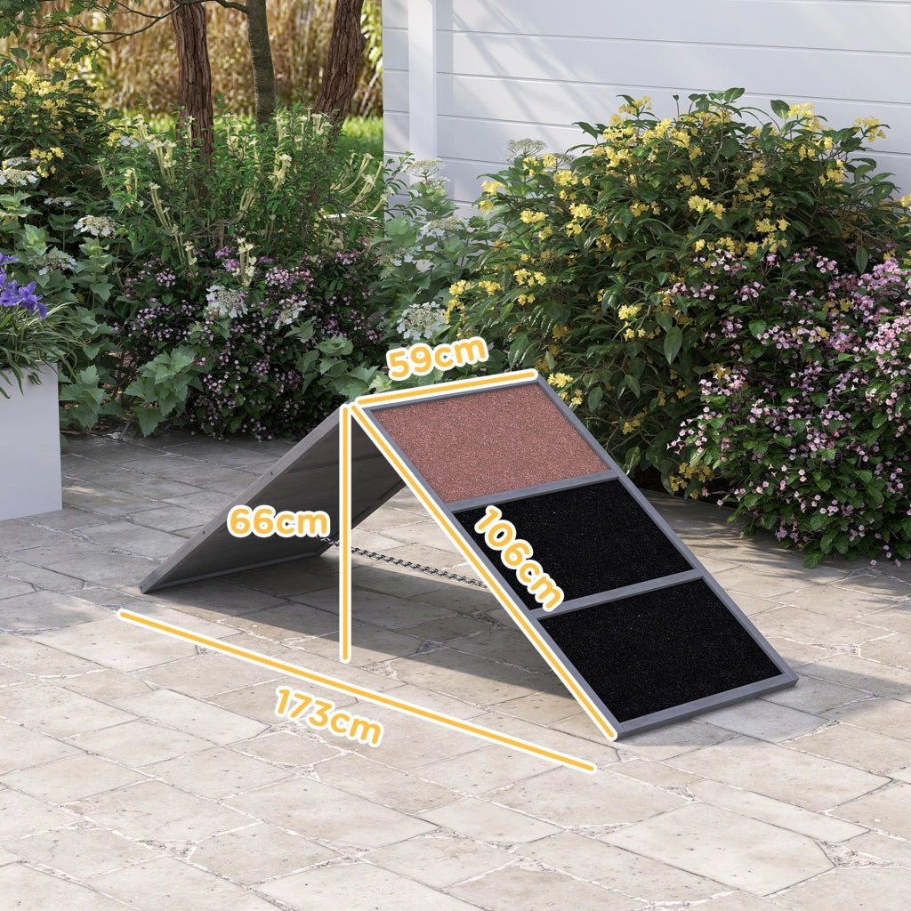 Rampa Agility A-Frame ¨C Xylo ¨C Superficie Antiscivolo 173x59x66cm Grigio